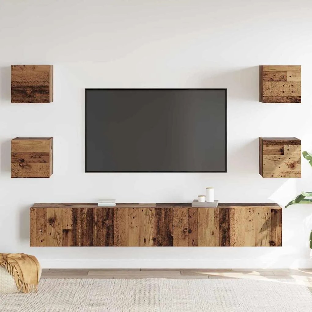 vidaXL Ντουλάπι TV 6 pcs Καφέ 200 x 30 x 30 cm Επεξεργασμένο ξύλο