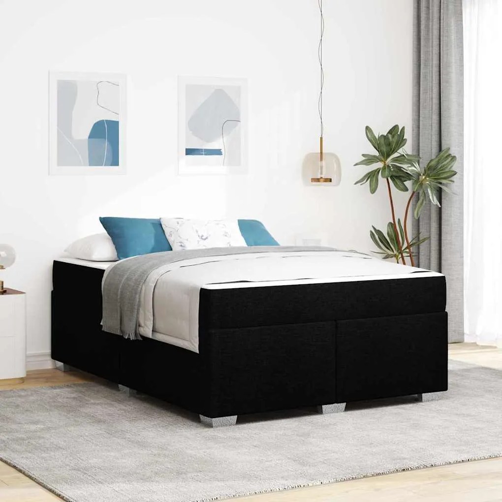 vidaXL Σκελετός Κρεβατιού Άλλο Μαύρο 160 x 200 cm ύφασμα