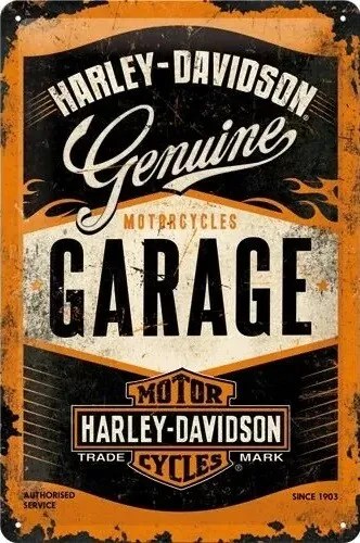 Μεταλλική πινακίδα Harley-Davidson - Garage, (20 x 30 cm)