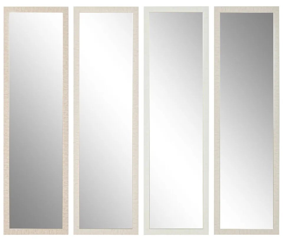 Τοίχο καθρέφτη Home ESPRIT Λευκό Καφέ Μπεζ Γκρι Σύγχρονη (4 Μονάδες)