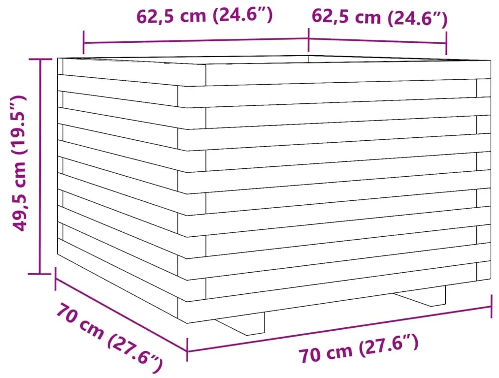 ΖΑΡΝΤΙΝΙΕΡΑ ΚΗΠΟΥ 70X70X49,5 ΕΚ ΑΠΟ ΜΑΣΙΦ ΞΥΛΟ ΠΕΥΚΟΥ 3282524