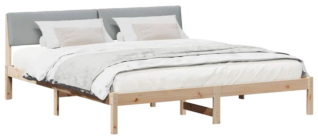 vidaXL Σκελετός Κρεβατιού Καφέ και ανοιχτό γκρι 200 x 200 cm