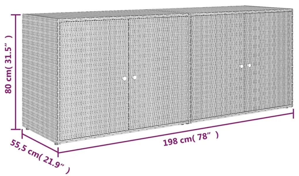 ΝΤΟΥΛΑΠΙ ΑΠΟΘΗΚΕΥΣΗΣ ΚΗΠΟΥ ΓΚΡΙ 198X55,5X80 ΕΚ. ΣΥΝΘΕΤΙΚΟ ΡΑΤΑΝ 319871