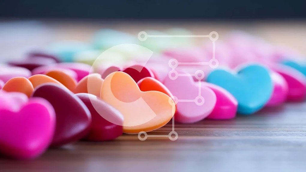 Intra Συλλεκτικό Ξύλινο Παζλ Plywood  4mm - Πολύχρωμη σύνθεση καραμέλας σε σχήμα καρδιάς Σε Ξύλινο Κουτί - Διαστάσεις Puzzle: 10x10 cm – 25 κομμάτια