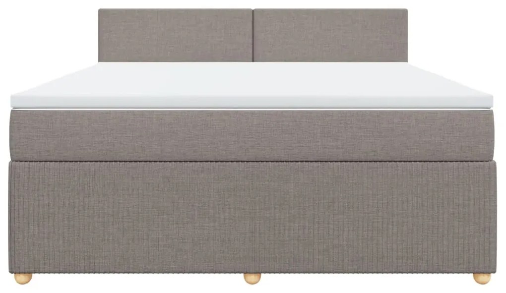 vidaXL Κρεβάτι Boxspring με Στρώμα Taupe 180x200 εκ. Υφασμάτινο