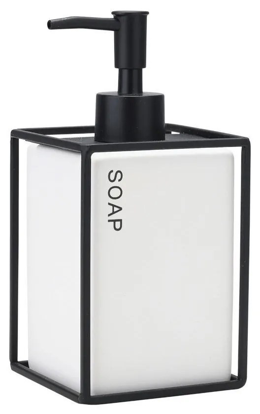 ESTIA ΑΝΤΛΙΑ ΣΑΠΟΥΝΙΟΥ CAGE 450ML ΚΕΡΑΜΙΚΗ ΛΕΥΚΗ ΜΕ ΜΕΤΑΛΛΙΚΟ ΠΛΑΙΣΙΟ
