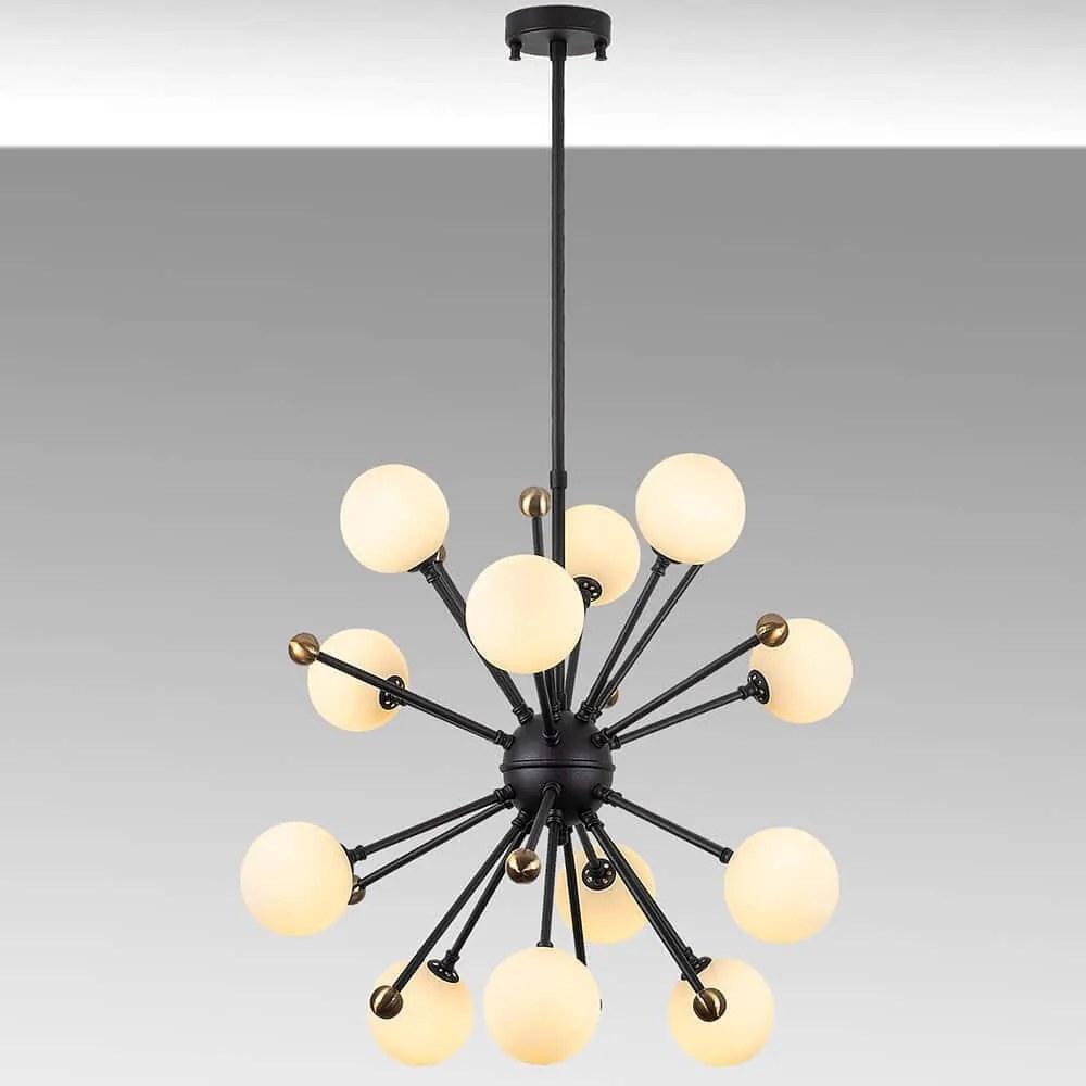 Φωτιστικό Οροφής Cavud 942FLG1270 60x60x102cm 12xG9 10W Black-Gold Opviq