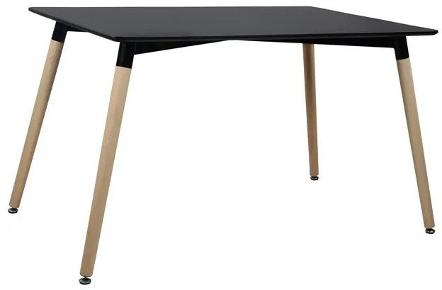 ΤΡΑΠΕΖΙ FB98697.02, μαύρο MDF, ξύλινα πόδια οξιά, 160Χ90X74Υεκ. 0532693