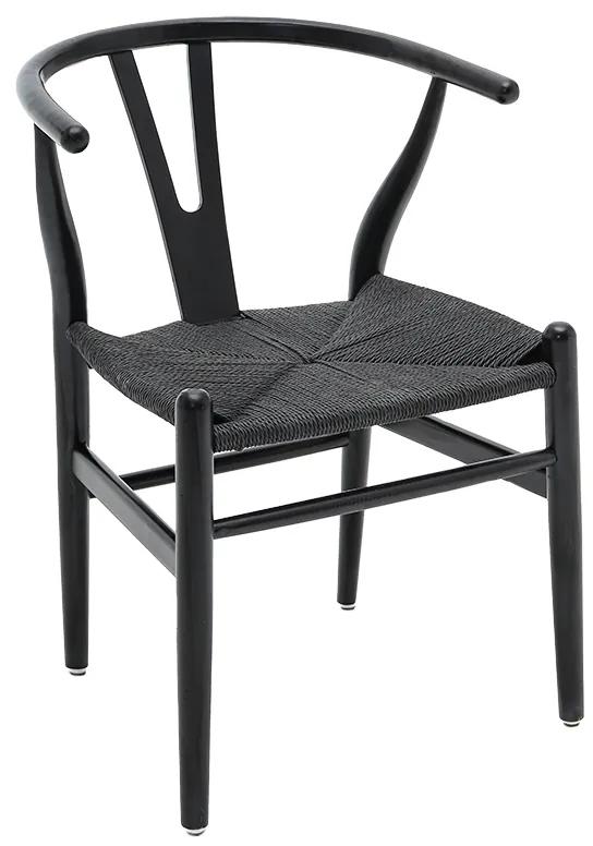 Καρέκλα Sandra pakoworld ξύλο-σχοινί μαύρο Model: 222-000021