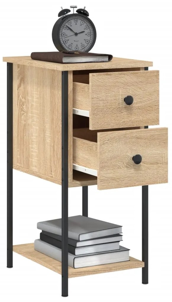 vidaXL Κομοδίνα 2 Τεμ. Sonoma Δρυς 32x42x70 εκ. από Επεξεργασμένο Ξύλο