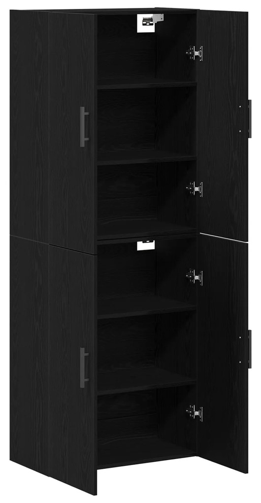 vidaXL Ντουλάπια 2 τμχ Μαύρη Δρυς 69,5x34x180 εκ από Επεξεργασμένο Ξύλο