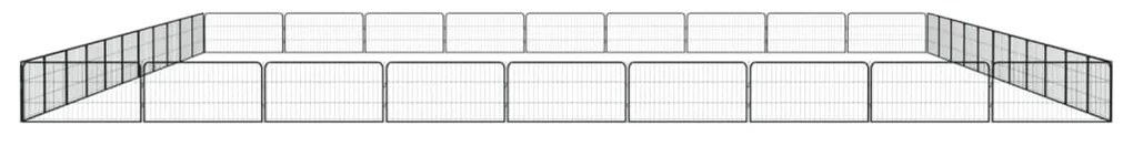 vidaXL Παρκοκρέβατο Σκύλου 40 Πάνελ Μαύρο 100x50εκ Ατσάλι Βαφή Πούδρας