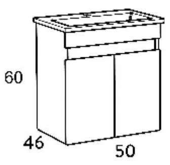 Πάγκος μπάνιου με Νιπτήρα OMEGA 55 Λευκό 51x44x60 εκ.