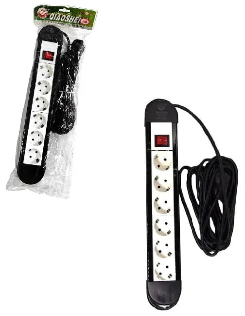 Qiaosheng πολύμπριζο 6 θέσεων με διακόπτη 5m 16A/250V~2500W - 6-position multi-socket with switch