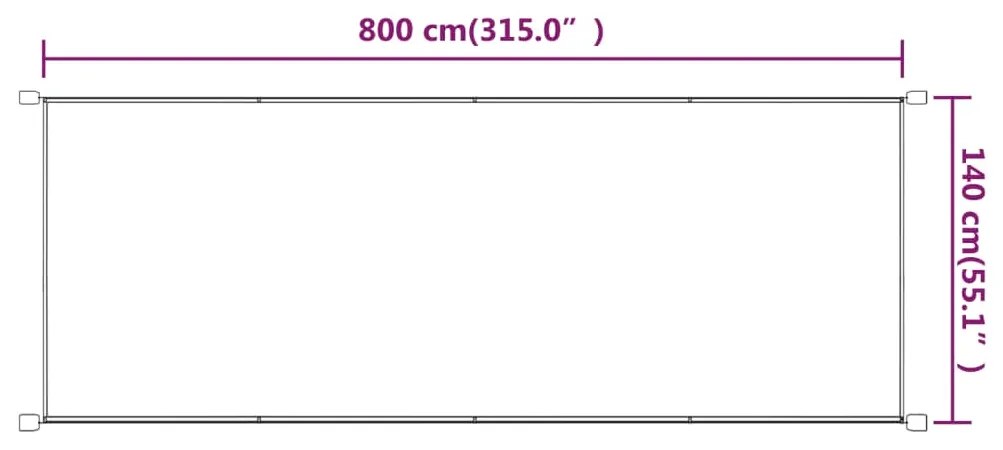 vidaXL Τέντα Κάθετη Taupe 140 x 800 εκ. από Ύφασμα Oxford