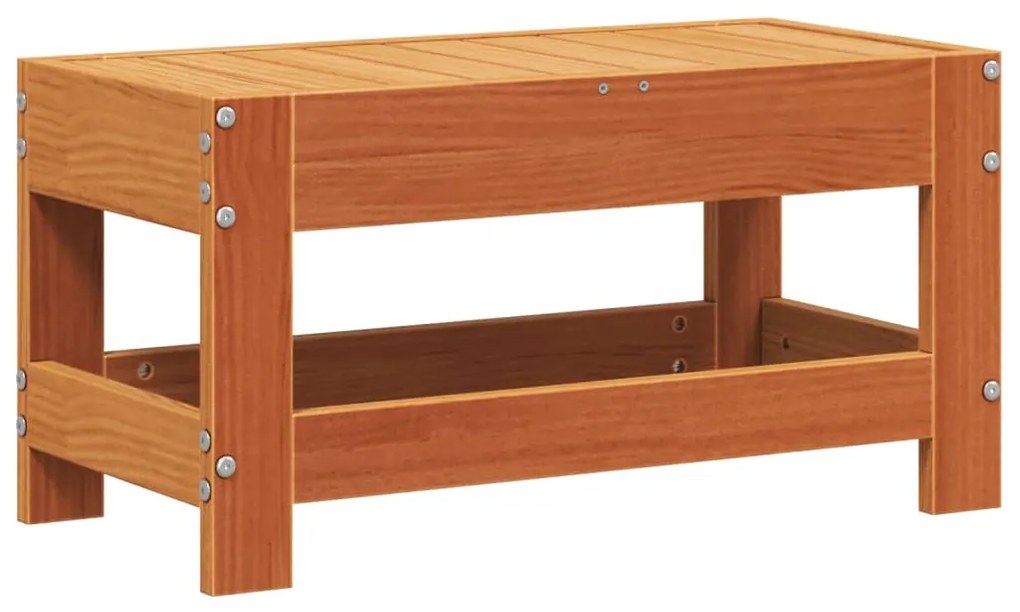 vidaXL Υποπόδιο Κήπου Καφέ Κεριού 62x30x32 εκ. Μασίφ Ξύλο Πεύκου