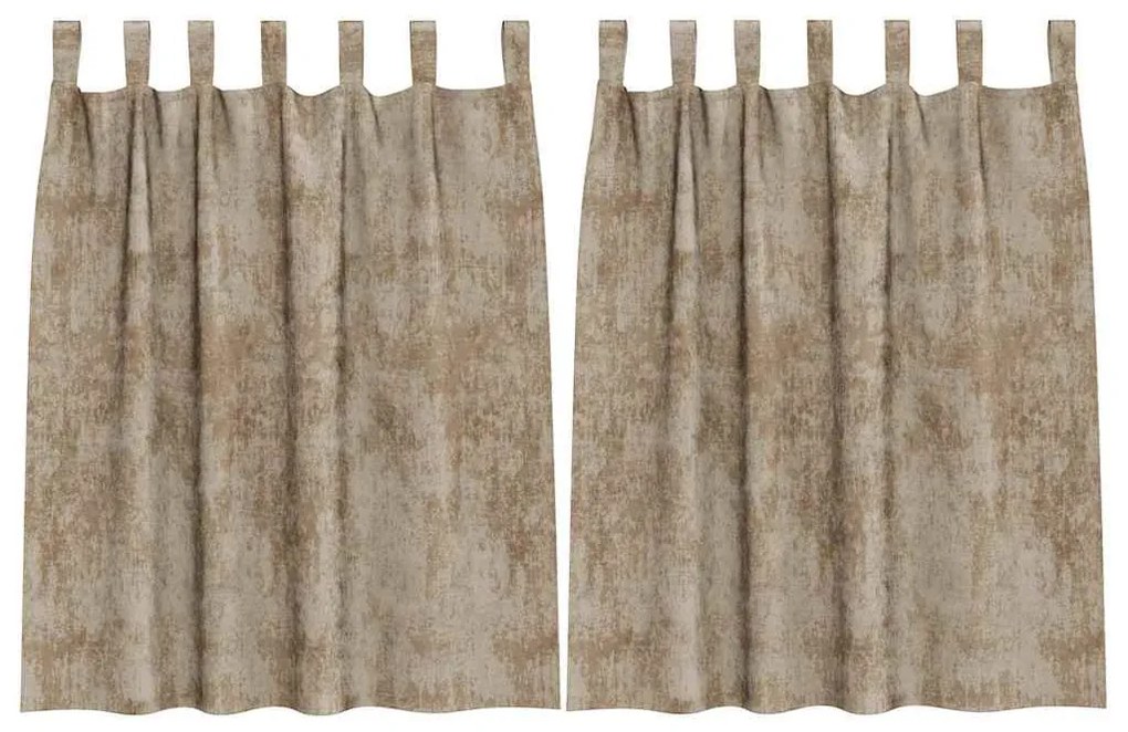vidaXL Κουρτίνα με κουρτίνες 2 pcs Μπρονζέ 140 x 140 cm Βελούδο