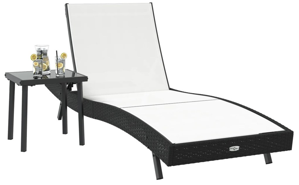 vidaXL Ξαπλώστρα 2 pcs Μαύρο, Λευκό 40 x 40 x 40.5 εκ συνθετικό ρατάν