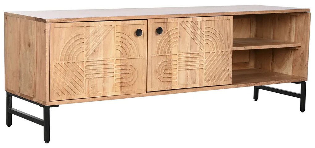 Τηλεόραση Home ESPRIT Καφέ Μαύρο Μέταλλο ξύλο ακακίας 145 x 40 x 52 cm