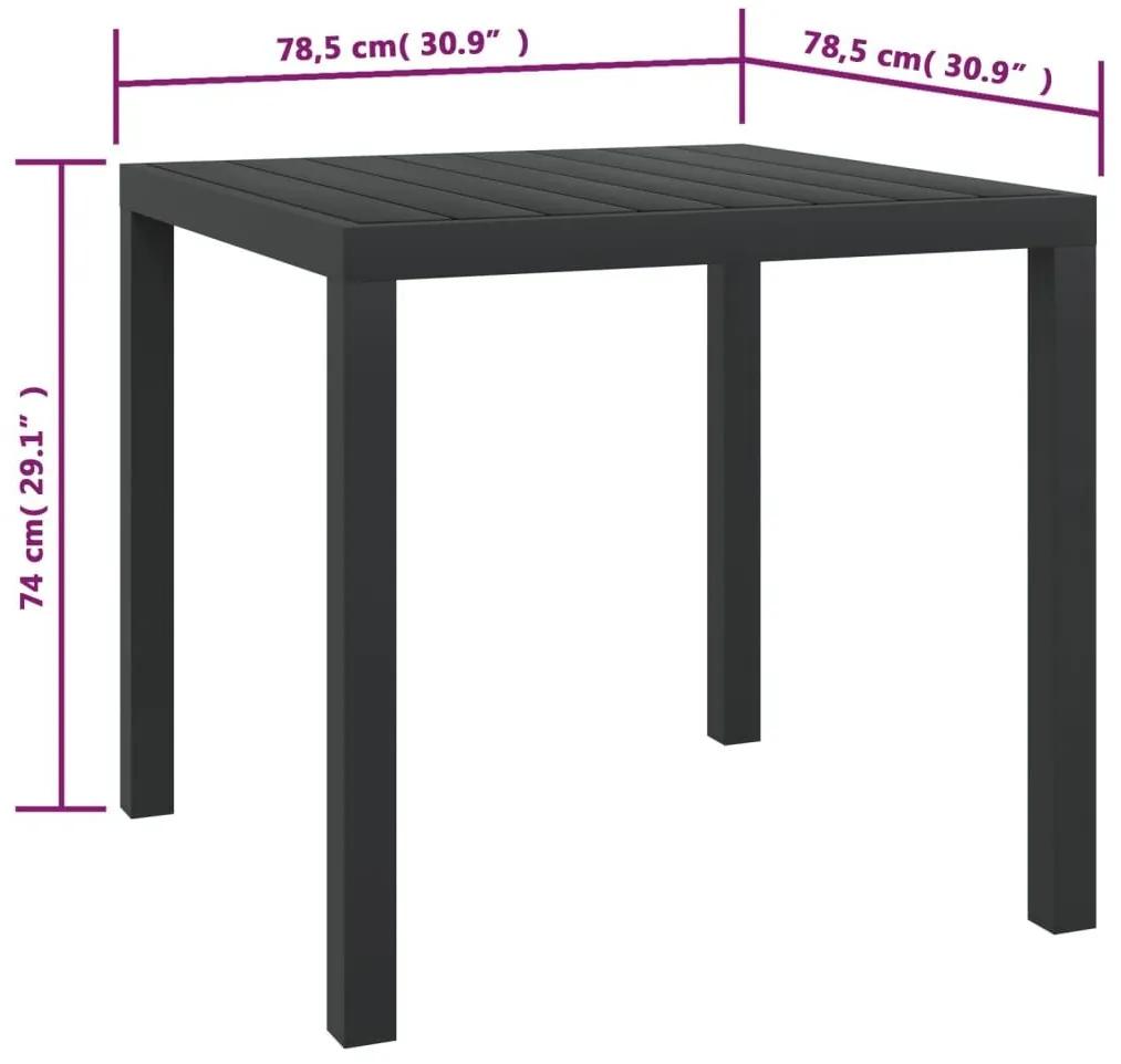Τραπέζι Κήπου Μαύρο 80 x 80 x 74 εκ. από Αλουμίνιο / WPC - Μαύρο