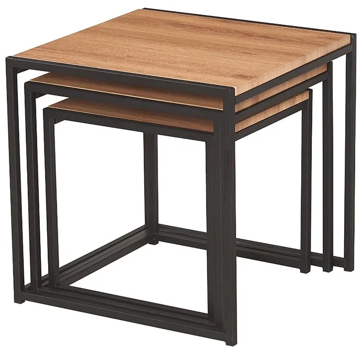 ALBA SET 3 ΤΜΧ ΤΡΑΠΕΖΑΚΙΑ OAK GRAIN 45Χ45Χ45-40Χ40Χ40-35Χ35Χ35εκ. ZITA PLUS 45X45X45/40X40X40/35X35X35εκ.