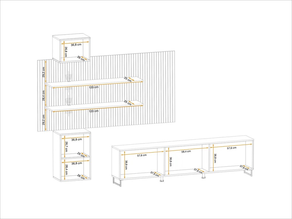 Swap XIX Σύνθεση Καφέ δρυς 280x180x40