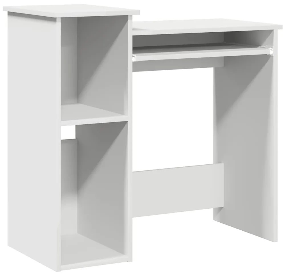vidaXL Γραφείο με ράφια Λευκό 84x40x78 cm Κατασκευασμένο ξύλο