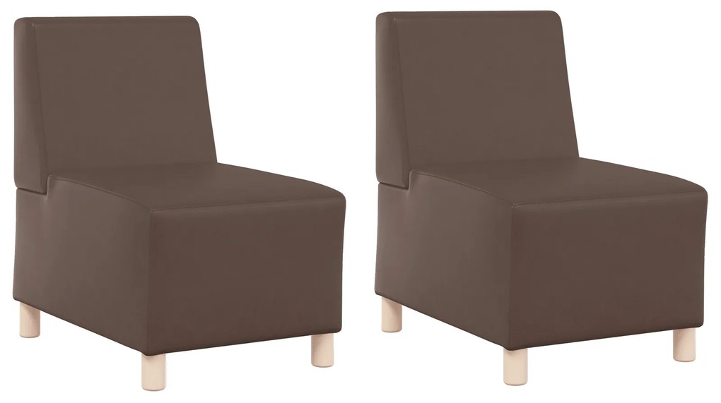 vidaXL Καναπέδες 2 pcs Καφέ 55 x 74 x 82 εκ. Τεχνητό δέρμα
