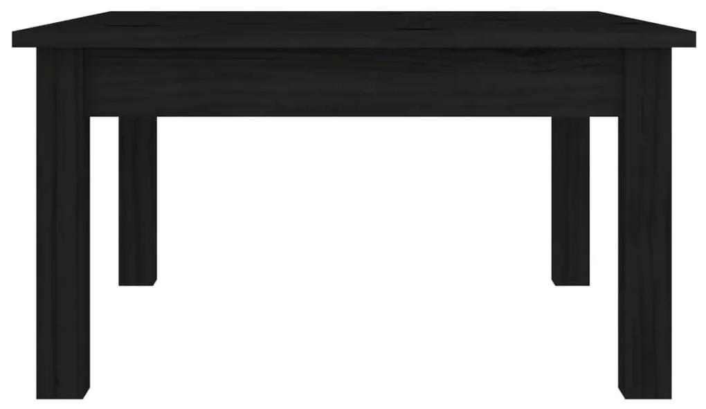 Τραπεζάκι Σαλονιού Μαύρο 55 x 55 x 30 εκ. από Μασίφ Ξύλο Πεύκου - Μαύρο