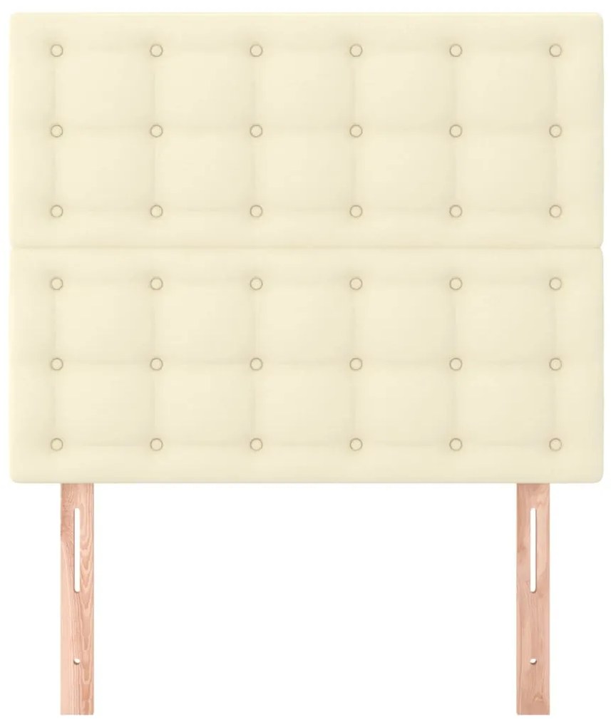 vidaXL Κεφαλάρια Κρεβατιού 2 τεμ. Κρεμ 100x5x78/88 εκ. Συνθετικό Δέρμα