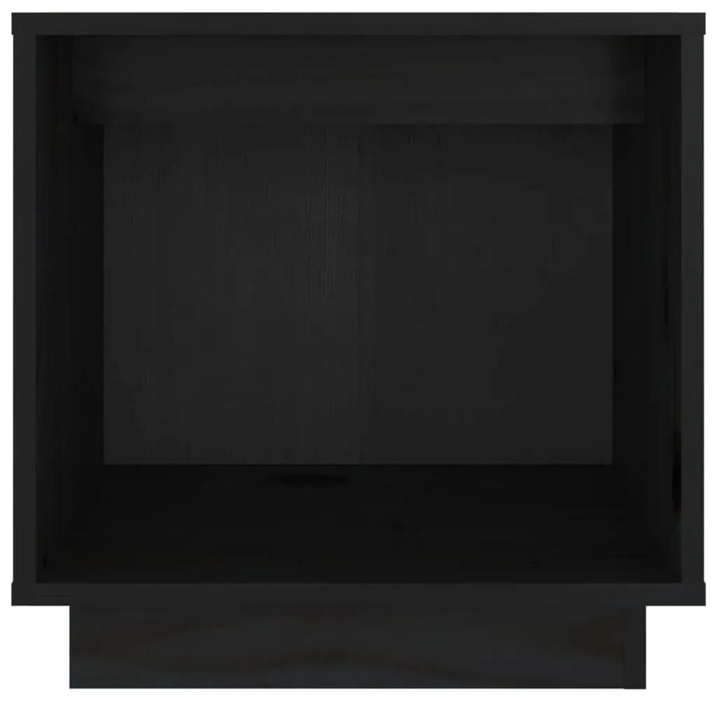 vidaXL Κομοδίνα 2 τεμ. Μαύρα 40 x 30 x 40 εκ. από Μασίφ Ξύλο Πεύκου