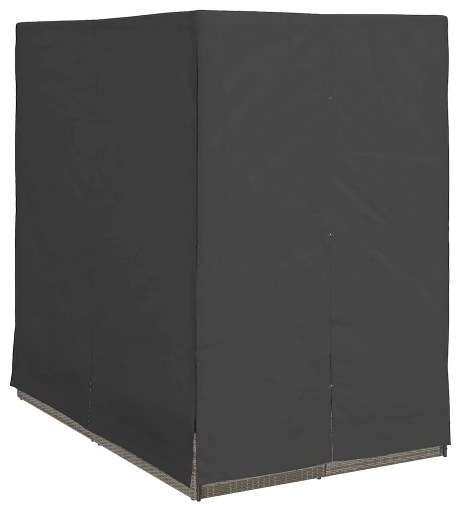 vidaXL Διπλή ξαπλώστρα με οροφή Γκρι 205 x 129 x 200 εκ PE ρατάν