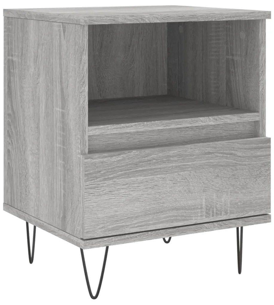 vidaXL Κομοδίνα 2 τεμ. Γκρι Sonoma 40 x 35 x 50 εκ. από Επεξεργ. Ξύλο