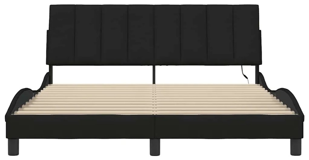 vidaXL Σκελετός Κρεβατιού Χωρίς Στρώμα Μαύρο 160x200 εκ.Υφασμάτινο