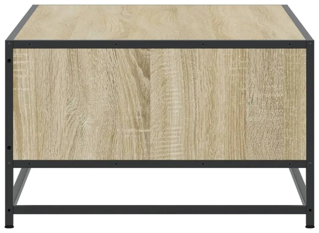 Τραπεζάκι Σαλονιού Sonoma Δρυς 100x57x35εκ Επεξ. Ξύλο + Μέταλλο - Καφέ