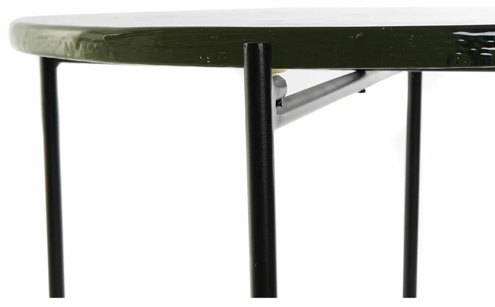 Βοηθητικό Τραπέζι DKD Home Decor Κρυστάλλινο Μαύρο Μέταλλο Σύγχρονη (50 x 50 x 42 cm)