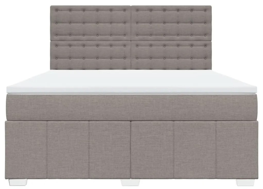 Κρεβάτι Boxspring με Στρώμα Taupe 180x200 εκ. Υφασμάτινο - Μπεζ-Γκρι