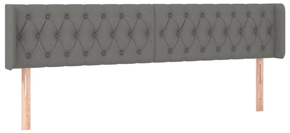 vidaXL Κεφαλάρι Κρεβατιού LED Σκούρο Γκρι 183x16x78/88 εκ. Υφασμάτινο