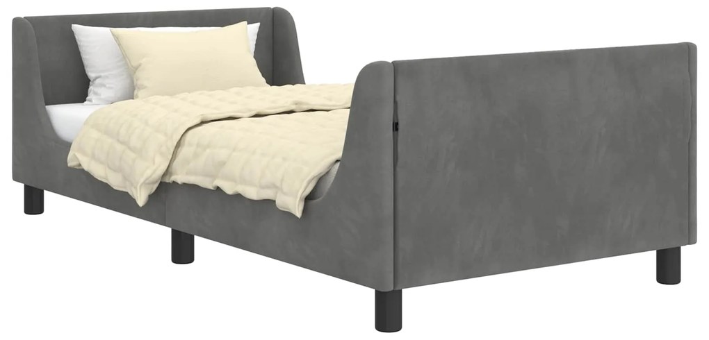 vidaXL Κρεβάτι Παιδικής Κρεβατοκάμαρας με Κεφαλάκι Σκούρο Γκρι