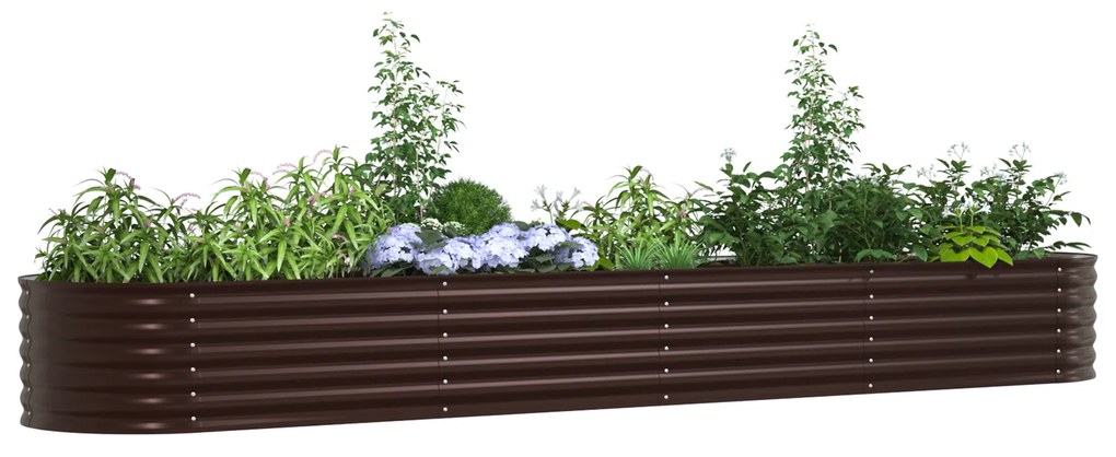 vidaXL Υψωμένο Παρτέρι για Κήπο Καφέ 400x80x44 εκ σε Γαλβανισμένο Χάλυβα