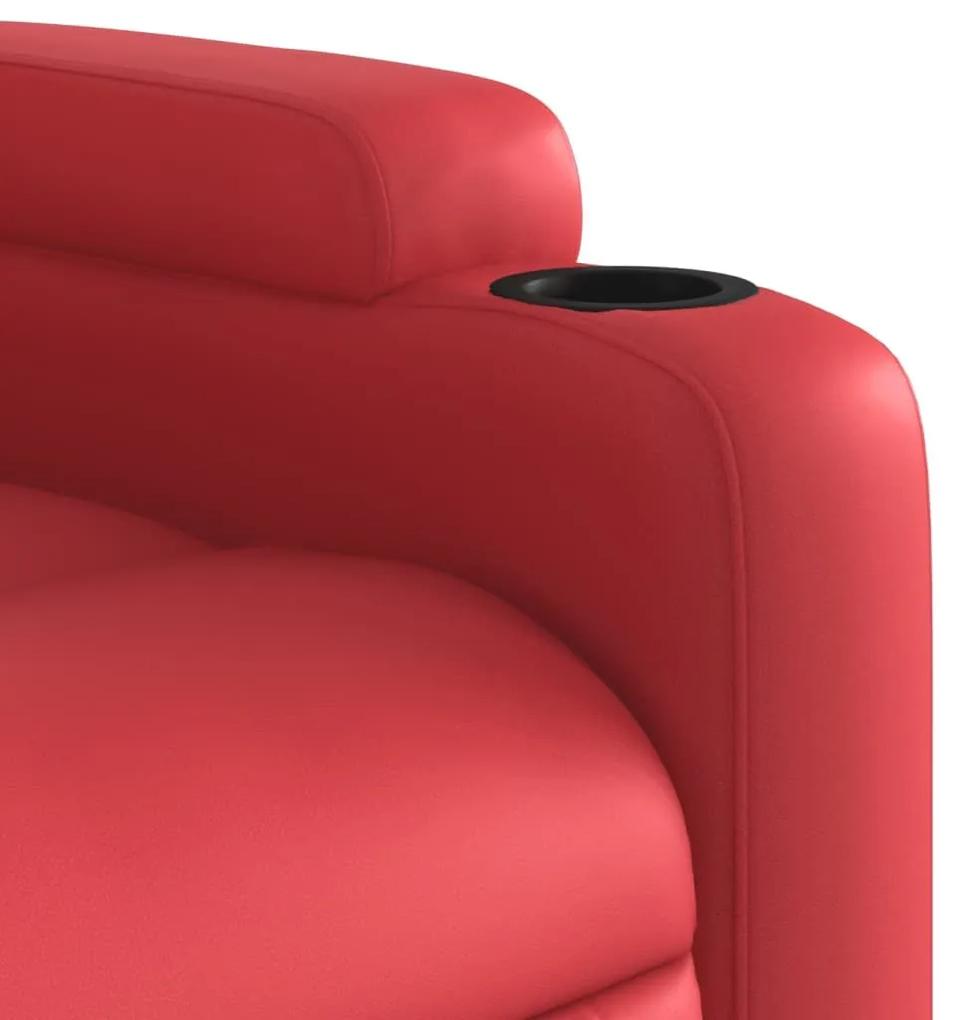 Πολυθρόνα Ανακλινόμενη Κόκκινη από Συνθετικό Δέρμα - Κόκκινο