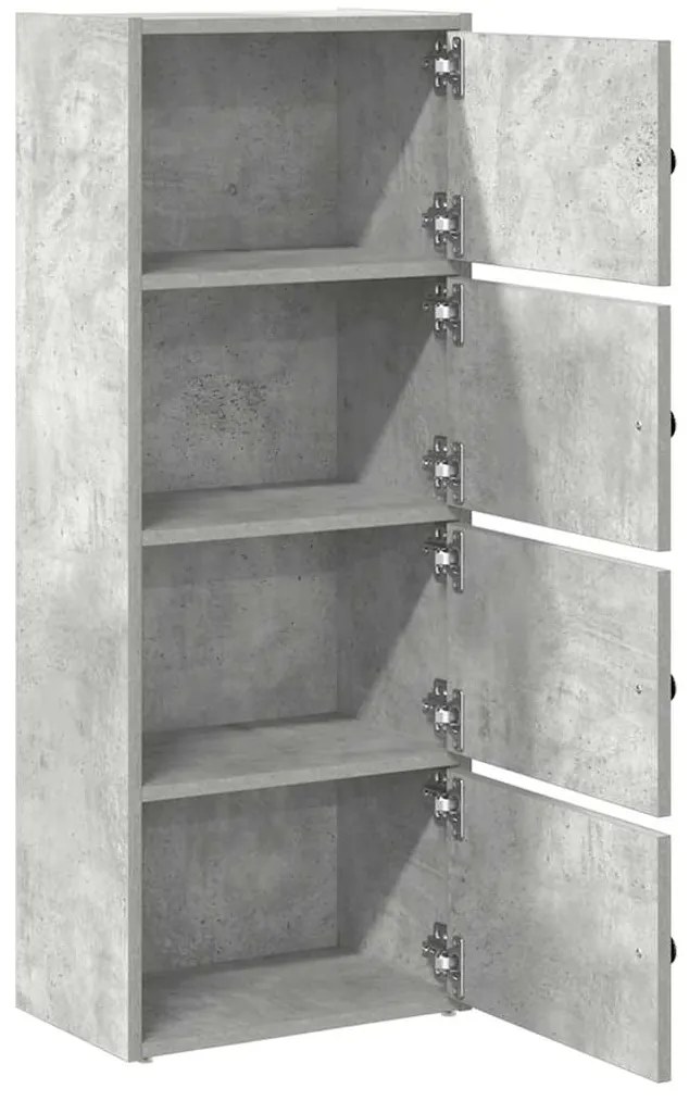 vidaXL Βιβλιοθήκη Γκρι Σκυροδέματος 40x24x102 εκ. Επεξεργ. Ξύλο