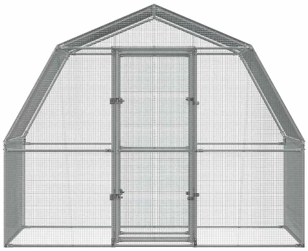 vidaXL Κλουβί με Πόρτα Ασημί Γαλβ. Χάλυβας