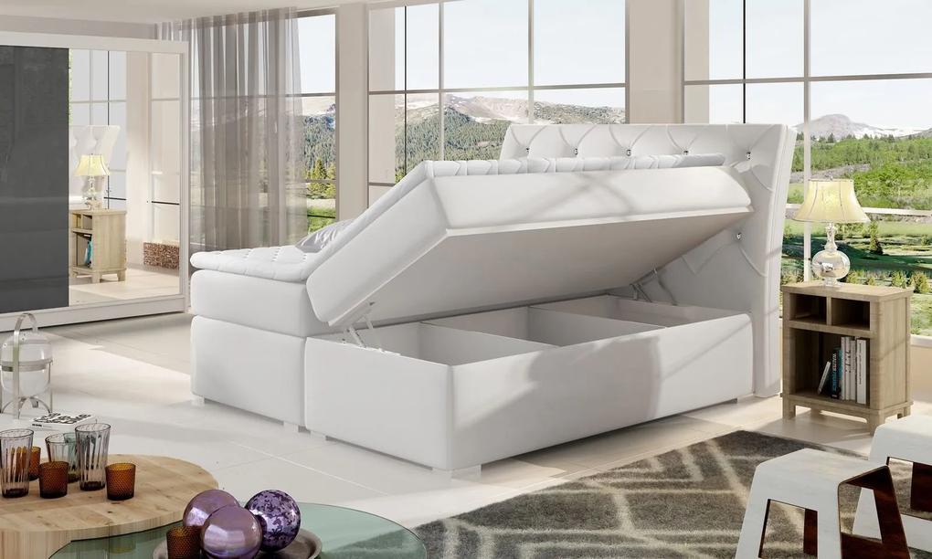Επενδεδυμένο κρεβάτι Baltimore με στρώμα και ανώστρωμα-160 x 200-Mauro