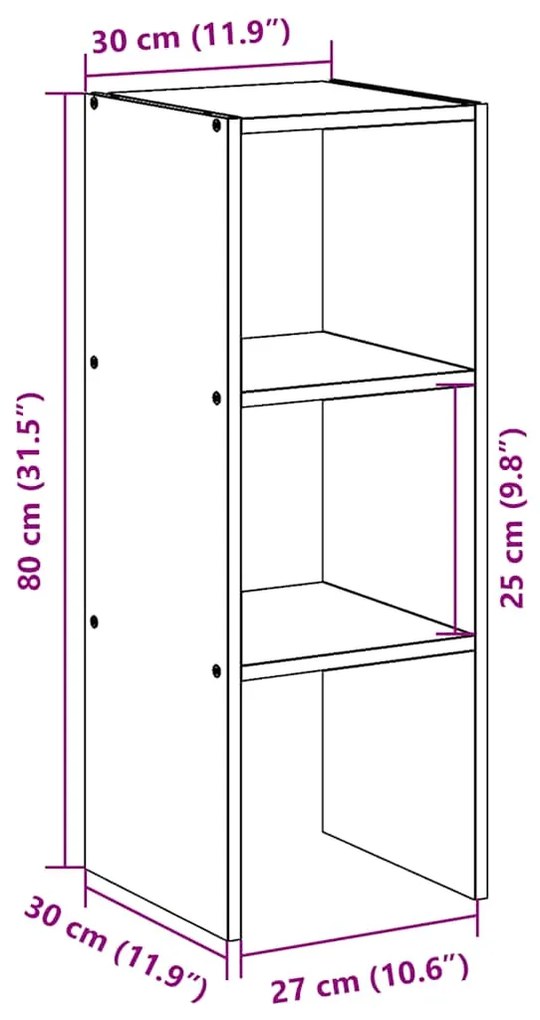 ΒΙΒΛΙΟΘΗΚΗ ΣΤΟΙΒΑΖΟΜΕΝΗ ΛΕΥΚΟ 30X30X80 CM ΞΥΛΙΝΗ ΚΑΤΑΣΚΕΥΗ 858803