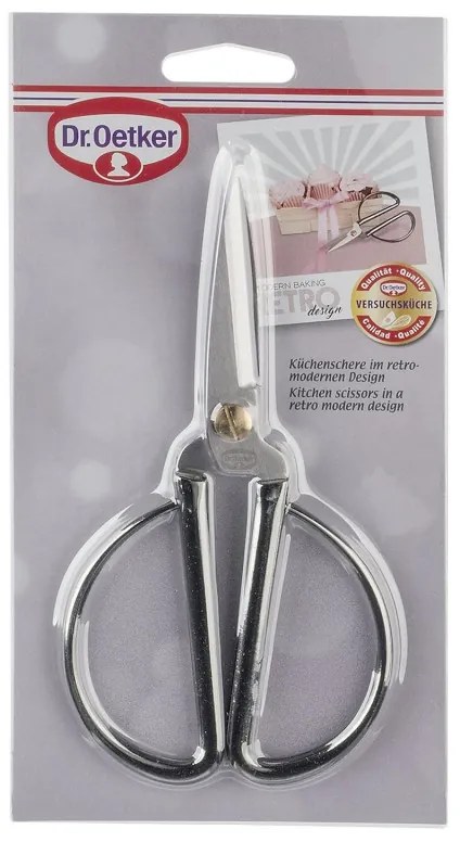 Ψαλίδι κουζίνας Dr.Oetker Retro 4615, 17 cm, Ανοξείδωτο, Ασημί