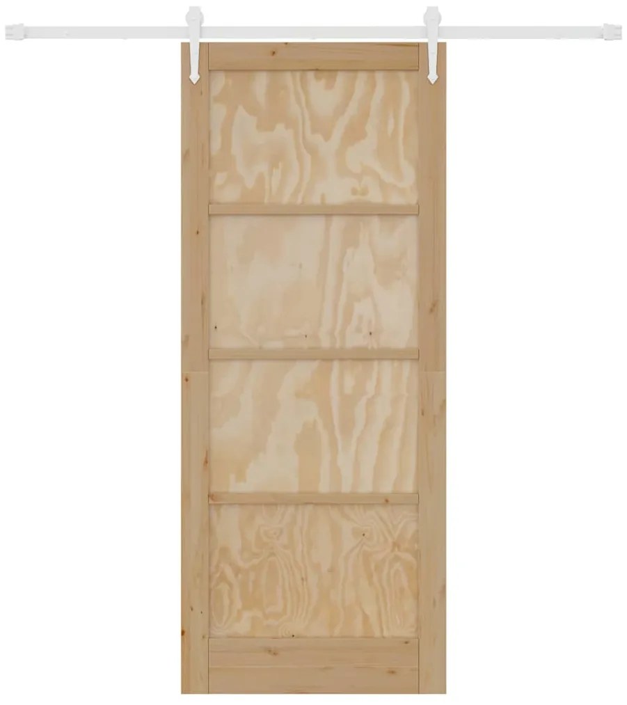 vidaXL Συρόμενη Πόρτα Φυσικό και λευκό 86 x 211 cm