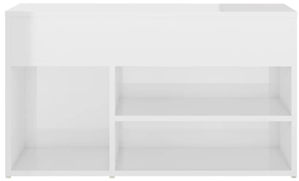 vidaXL Παπουτσοθήκη Γυαλιστερή Λευκή 80 x 30 x 45 εκ. από Επεξ. Ξύλο