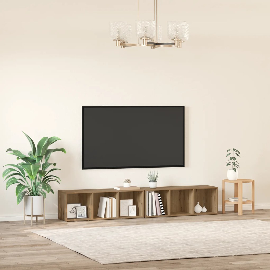 vidaXL Σετ επίπλου τηλεόρασης 2 pcs Artisan Oak 37 x 35 x 107 εκ