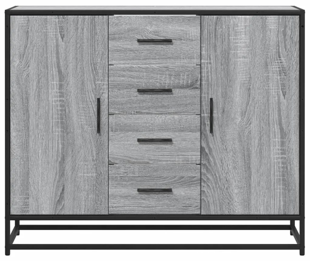 vidaXL Sideboard Γκρι Sonoma 92x35x76 cm Ξύλινο μηχανουργικό ξύλο